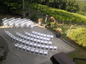 wedding ceremony seating at Stony Mountain Vineyard